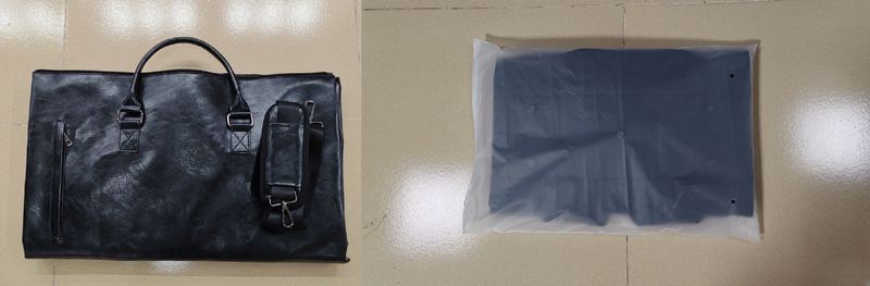 Einfache Reise-Kleidertasche, wasserdichte PU-Cabrio, tragbare Damen-Kleidertasche mit Schuhbeutel, Reise-Kleidertasche aus Leder_voghion.com