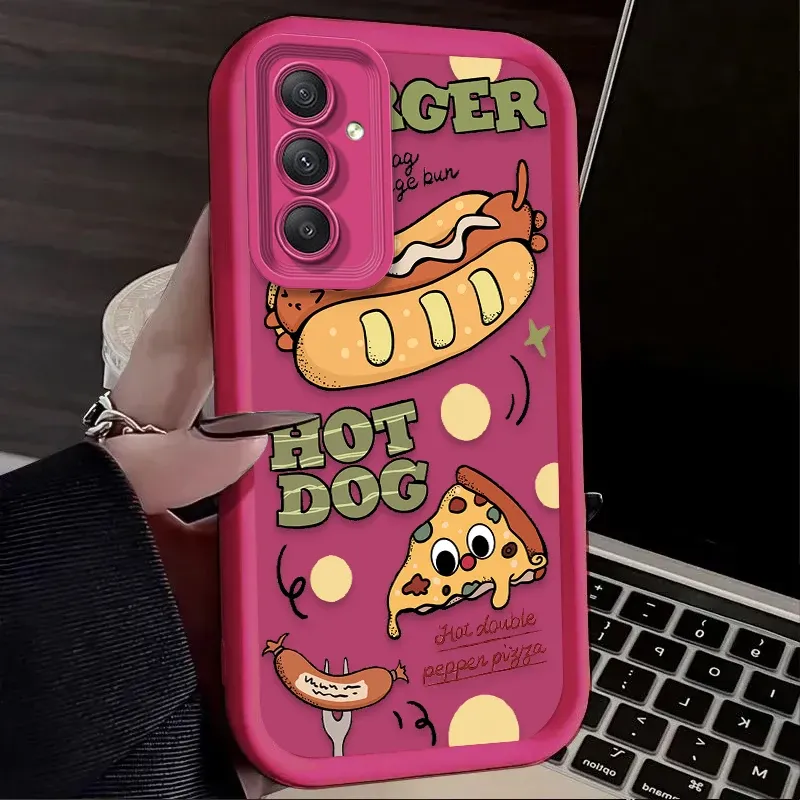 Custodia morbida posteriore per Samsung Galaxy A35 A55 A15 A25 A16 A06 A05 A05S A24 A13 A23 A12 A22 A32 A52 A71 A51 4G Cover divertente con hamburger_voghion.com