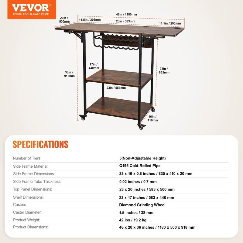 Supporto per pressa con ruote e supporto per pressa pieghevole a 3 livelli, riscaldabile, marrone_voghion.com