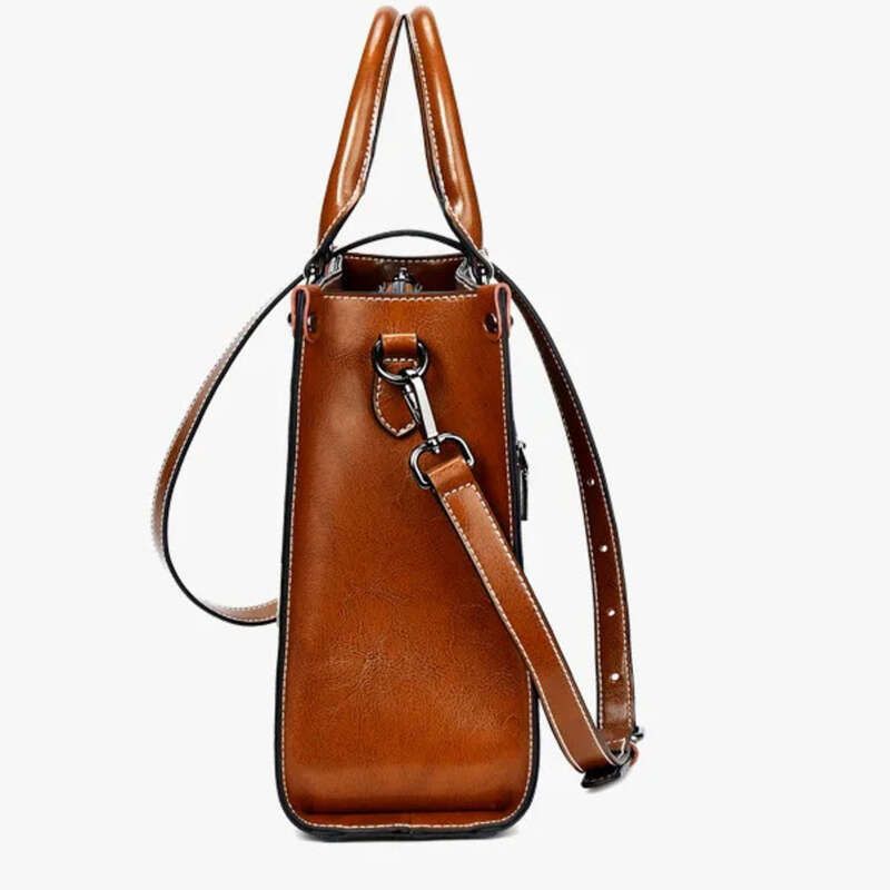 Borsa a mano da donna, tracolla, borsa a tracolla, borsa tote in vera pelle, shopping, moda, ufficio, donna, vera pelle di vacchetta, messenger top_voghion.com
