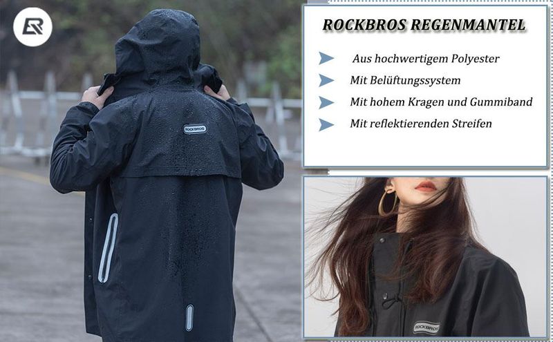 ROCKBROS Fahrradbekleidung Regenmantel Regenjacke wasserdicht winddicht Damen Herren M-4XL Neu_voghion.com