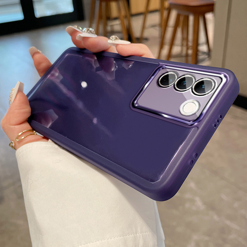 Matte Shockproof Phone Case For Vivo Y75 5G V25E Y15S Y21 Y33S Y22 Y35 Y51 Y22S Y31 V23 V23E Y53S Transparent Lens_voghion.com