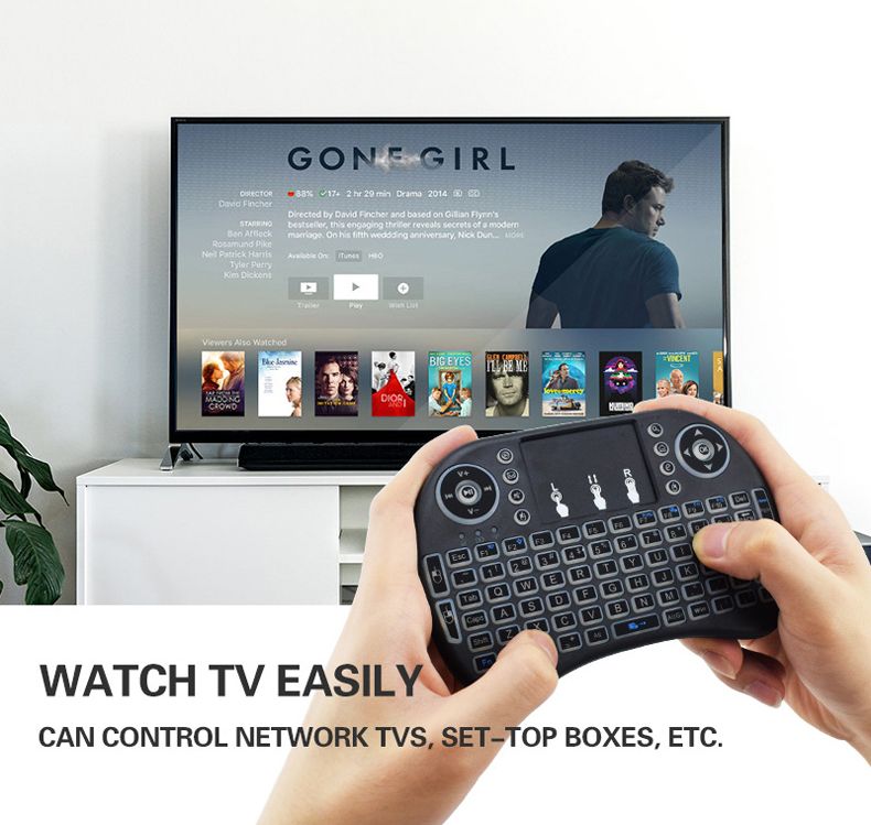 i8 Tastatur mit Hintergrundbeleuchtung Englisch Russisch Spanisch Air Mouse 2,4 GHz Touchpad Handheld Wireless Keyboard für TV BOX Android X96_voghion.com
