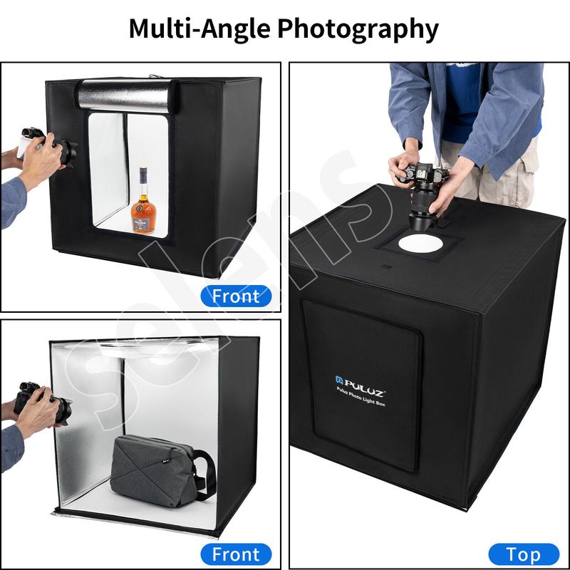24' großes tragbares Fotostudio LED-Lichtkastenzelt Würfelfotografie PULUZ 60cm_voghion.com