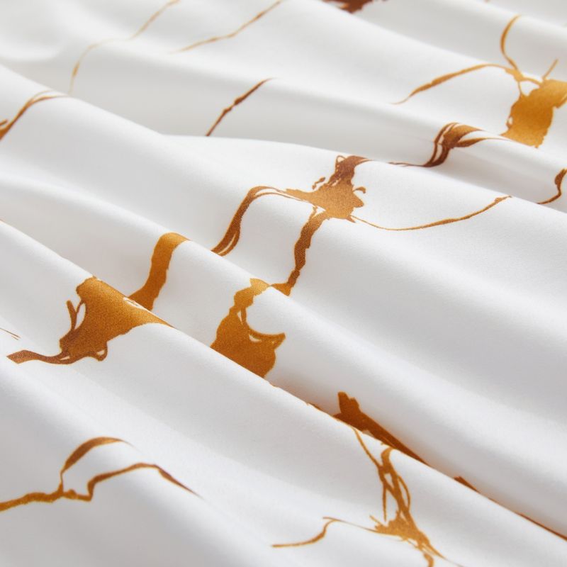 Soft Fiber Marble Platinum Double Sided Printed Quilt Cover Duvet Cover Home Textile Bedding Three Piece Set_voghion.com