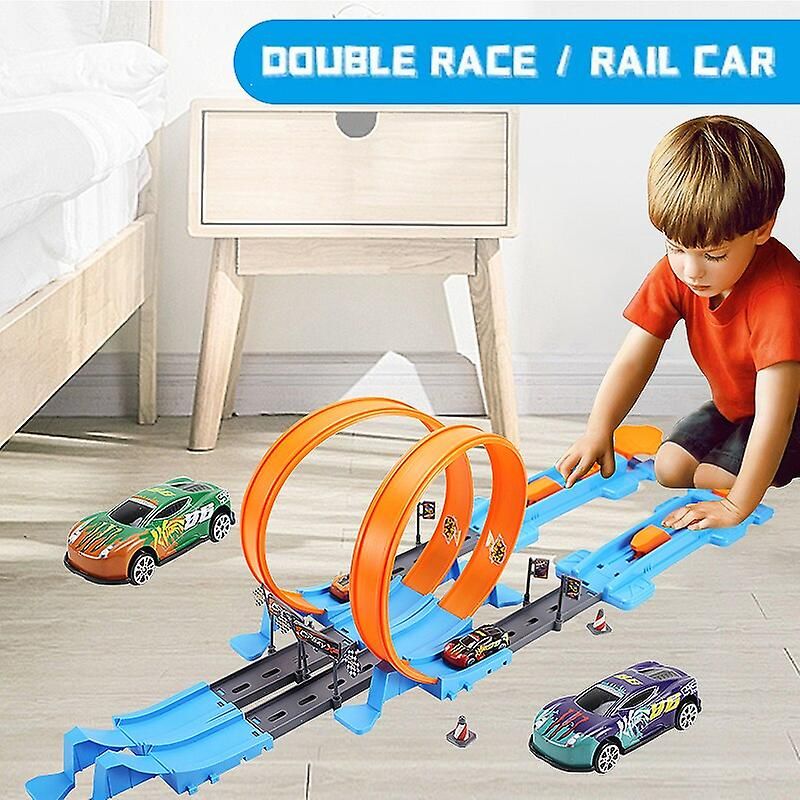 Racebaan Stunt Snelheid Dubbele Auto Wielen Model Speelgoed Voor Kinderen Diy Geassembleerde Rail Kits Jongens Meisjes Kinderen Kerstcadeau Robot Speelgoed_voghion.com