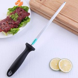 Asta per affilare coltelli in acciaio al carbonio - 33 cm con foro per appenderli_voghion.com