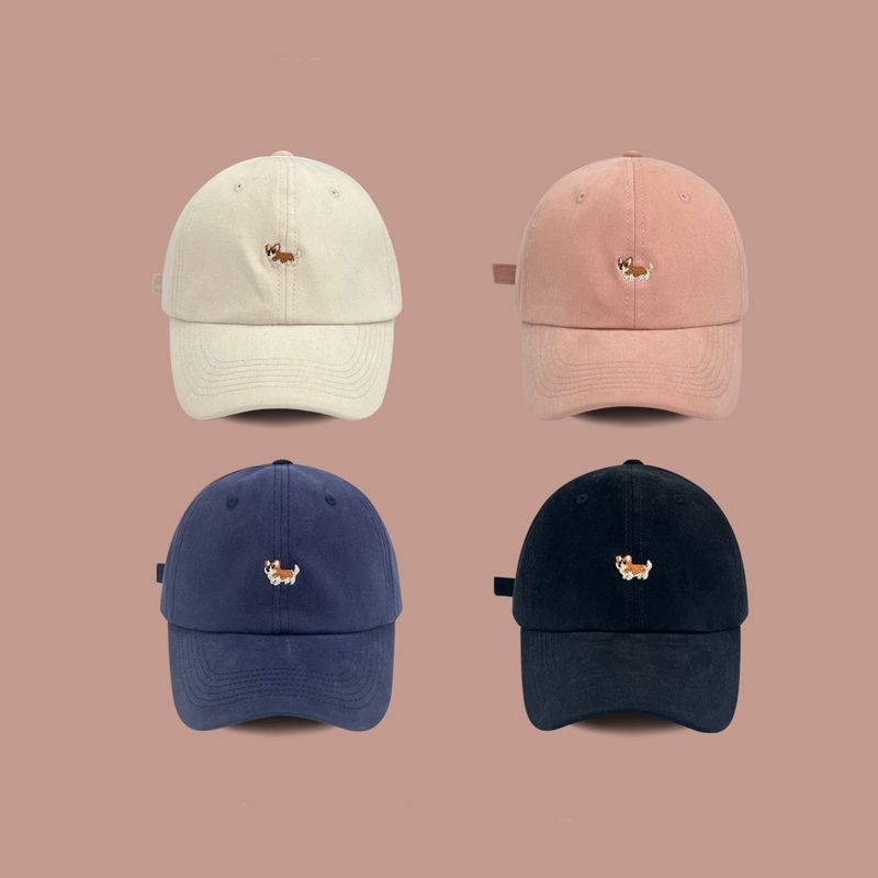 Simpatico cartone animato cane corgi per bambini, semplice e versatile, amante del berretto da baseball ricamato primaverile ed estivo_voghion.com