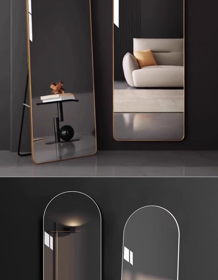 Espejo de lujo de alta gama, de cuerpo entero, para uso doméstico, de suelo, de pie, para peluquería, de pared, de alta definición._voghion.com