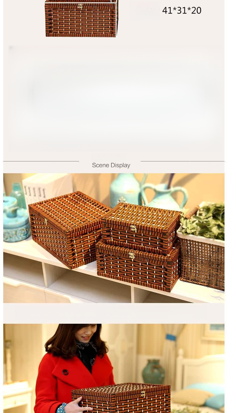 Japanese Style Desktop Woven Miscellaneous Items, Rattan Basket For Cosmetics, Toys, Books, Underwear Storage Box_voghion.com