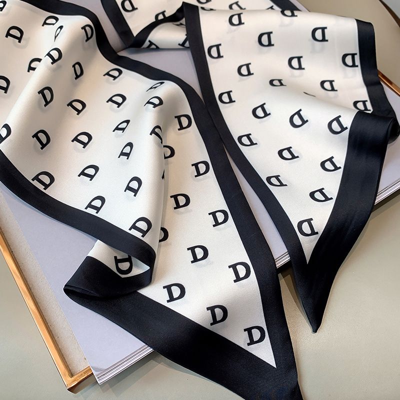 Spring Autumn New Letter Thin and Narrow Small Women's Headband Decorative Scarf Long Bar Tie Bag Belt_voghion.com