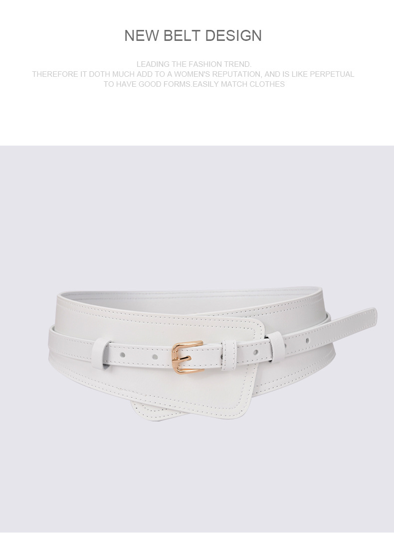 Neuer Damengürtel mit modischer Taillengürteldekoration und Mantel-Taillengürtel mit Nadelschnalle, breiter Taillengürtel aus echtem Rindsleder
_voghion.com