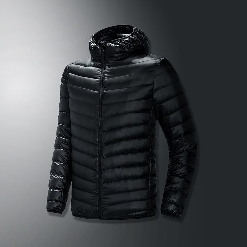 Giacca invernale leggera con cappuccio ricaricabile di alta qualità da uomo, sportiva, casual, in piumino d'anatra bianco_voghion.com