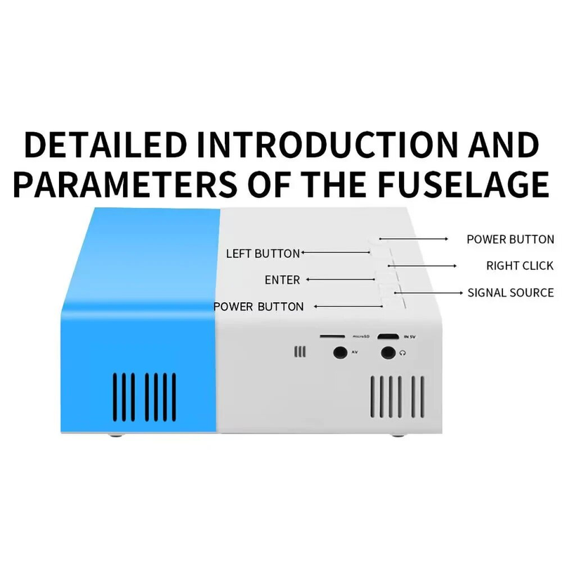 Supporto di memoria per mini proiettore portatile ad altissima definizione YG300 per HDTV USB e SD_voghion.com