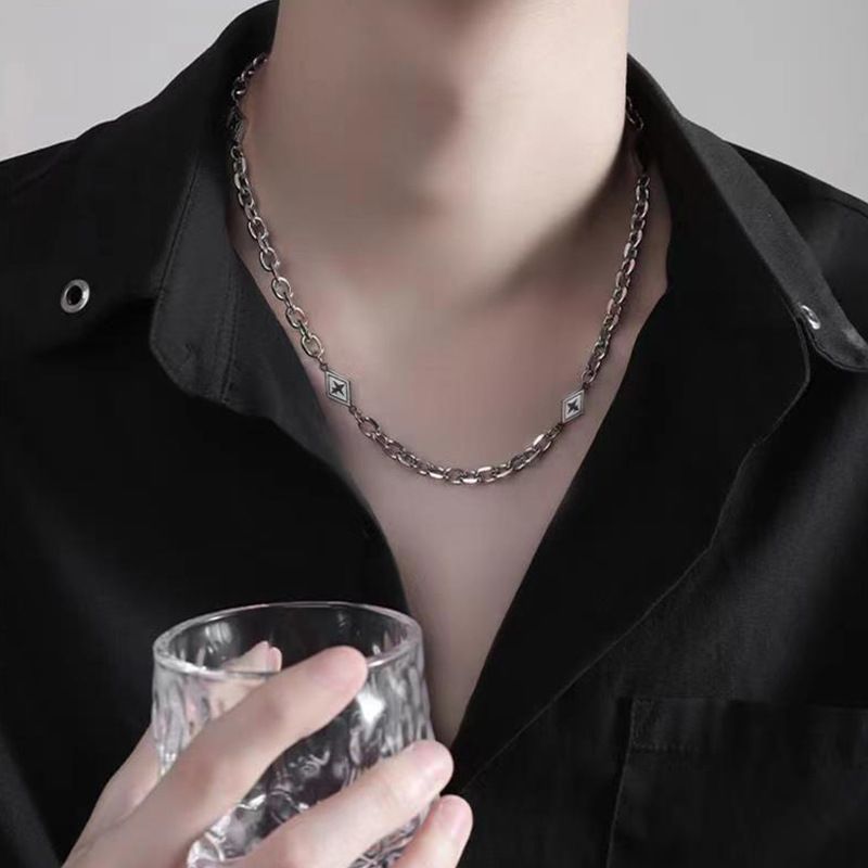Advanced Titanium Steel Necklace For Men, Niche Design, Hip-hop, Internet Celebrity, Simple And Versatile Collarbone_voghion.com