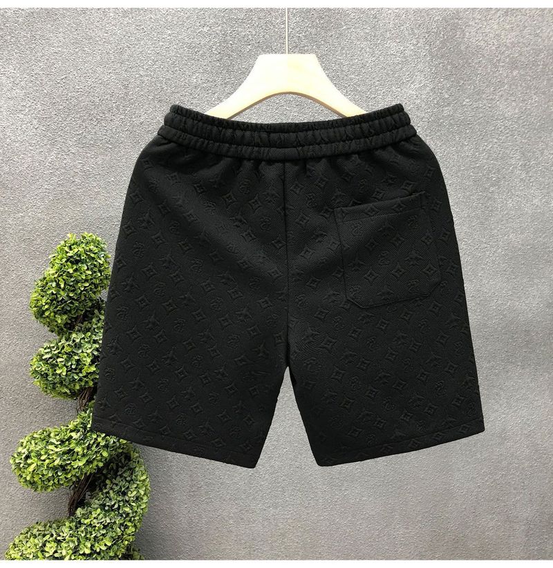 Light Luxury Style White Jacquard For Men, Summer Trendy Brand Five-Point Shorts, 2024 New Men's Half-Length Shorts_voghion.com