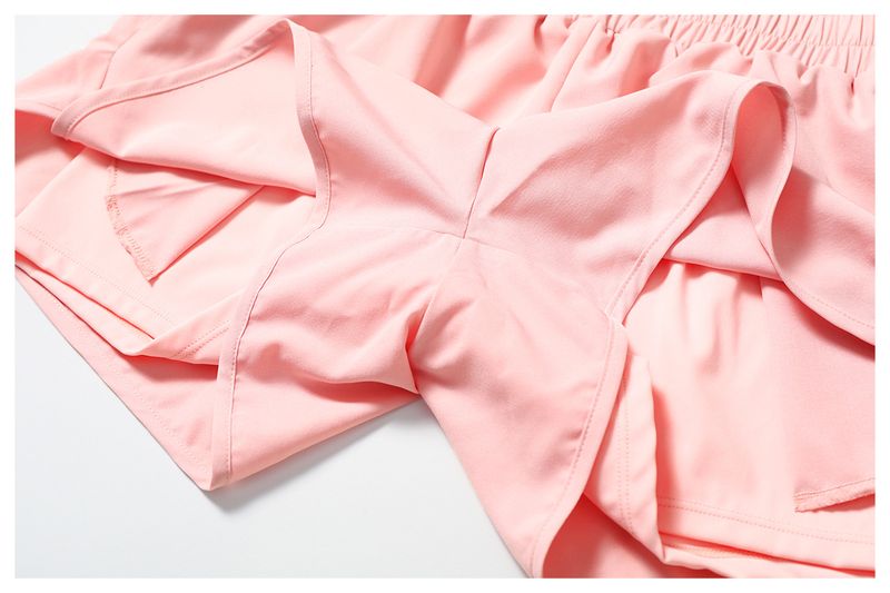 Pantaloncini da yoga a vita alta con fodera integrata, pantaloncini da allenamento traspiranti ad asciugatura rapida per donna, pantaloncini da corsa senza cuciture con design che solleva i glutei_voghion.com