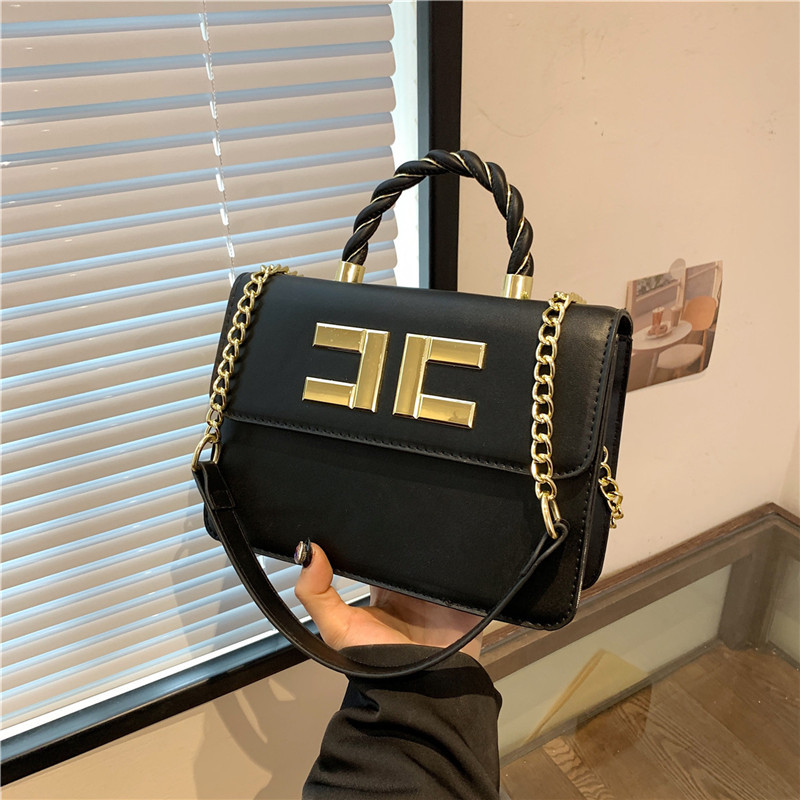 Sac à main rotatif coloré à bandoulière avec chaîne CC pour femme, sac léger_voghion.com