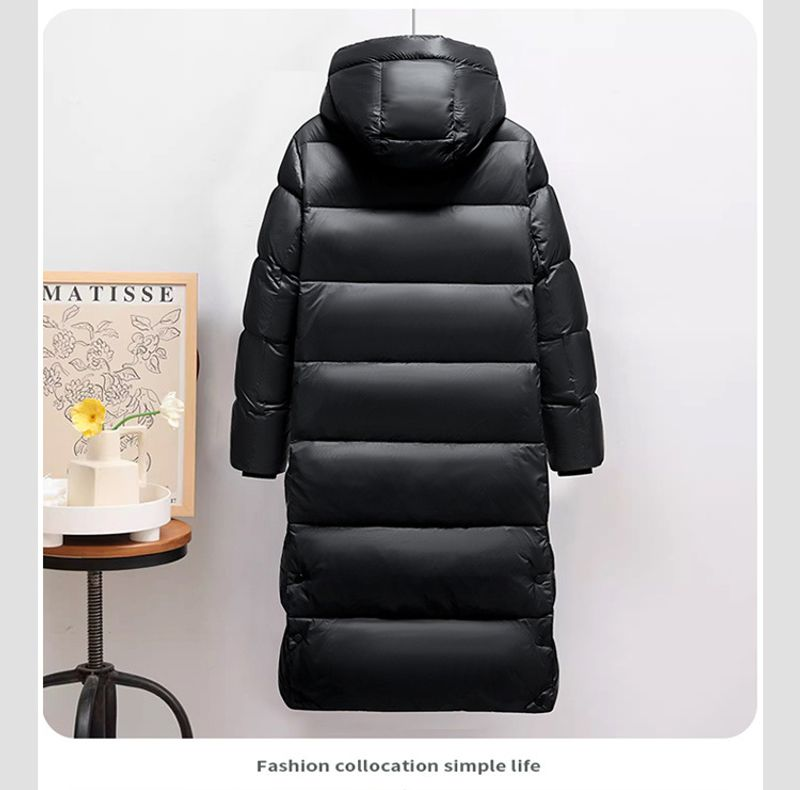Neu Schwarz Gold Daunenjacke für Herren, lange Jacke, Winter, verdickte Arbeitskleidung, mit Kapuze, warme_voghion.com