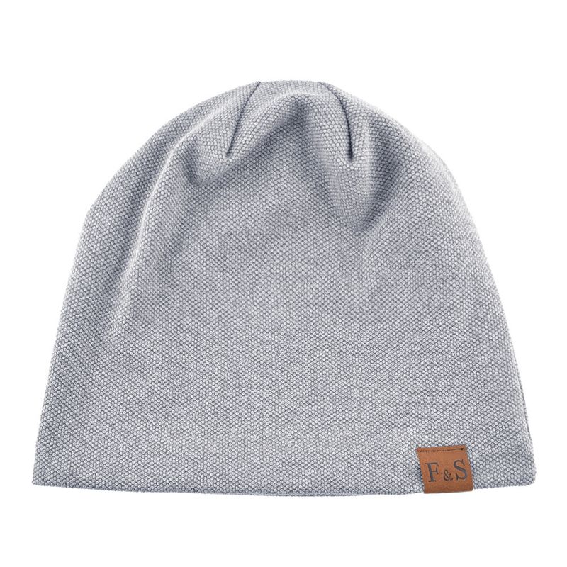 Unisex Spring and autumn pullover hat casual loose knitted hat FS leather label hat winter men and women with velvet outdoor baotou hat_voghion.com