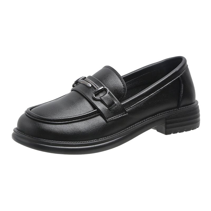 Top Layer Loafers 2024 Britischer Stil Kleine Leder Vielseitige Weiche Sohle Einzelne Schuhe Für Frauen Echtes Rindsleder_voghion.com