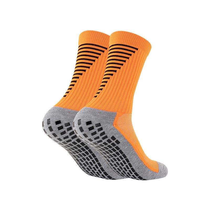 Fußballsocken, mittelhohe Fußballsocken, dicke Sportsocken mit Handtuchunterseite, für Erwachsene, klebend, rutschfest, verschleißfest, Sportsocken, FootballSock_voghion.com