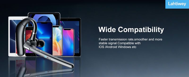 Bluetooth-Headset V5.3 für das Fahren im Büro, kabelloser Ohrhörer mit 500-mAh-Ladeetui, freihändige Kopfhörergeräusche_voghion.com