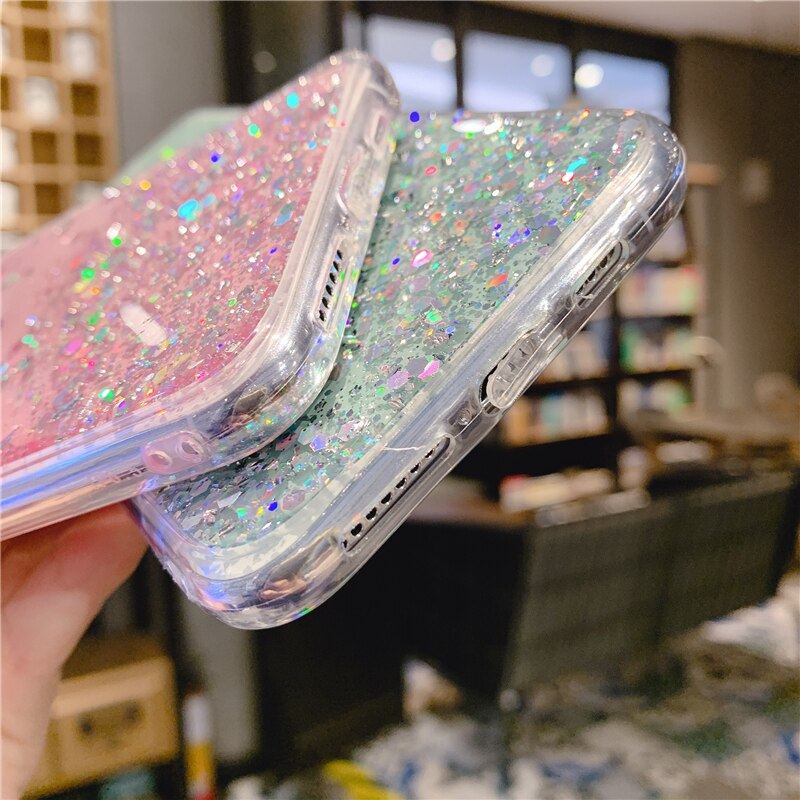 Pailletten Glitter Siliconen Case Voor OPPO F19 Pro + F17 F9 F11 Pro Crystal Shockproof Cover OPPO A36 A96 a73 A74 A93 A94 A95_voghion.com