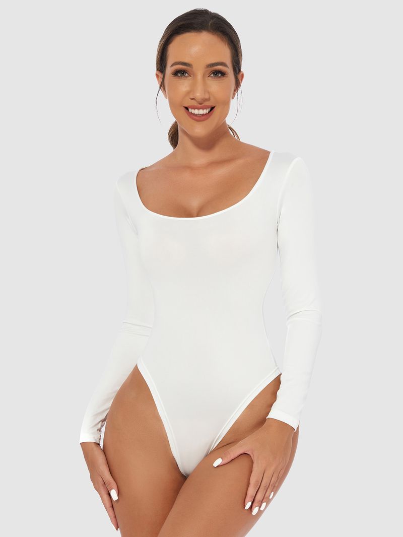 Maglietta a maniche lunghe con cerniera, vestibilità aderente, tinta unita, taglie forti, tuta da donna, comoda e traspirante._voghion.com