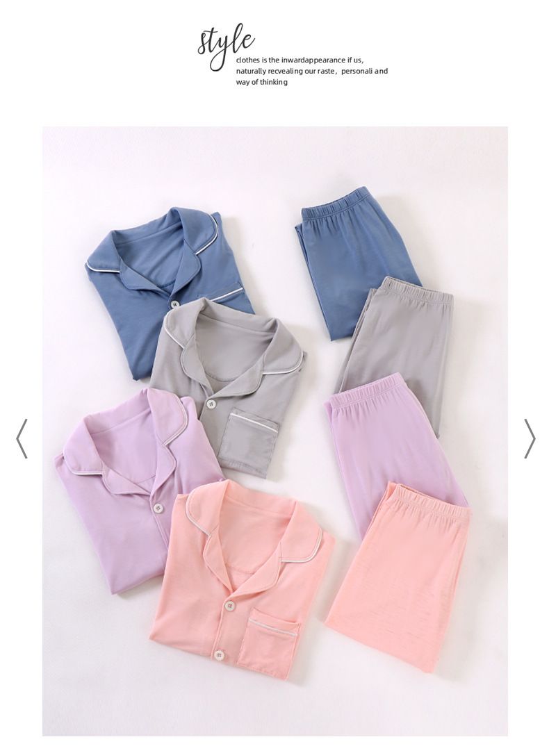 Conjunto de pijama para niños, pantalones de manga larga de Modal de verano, ropa fina para el hogar para bebés y niños grandes, familia, niños y niñas_voghion.com