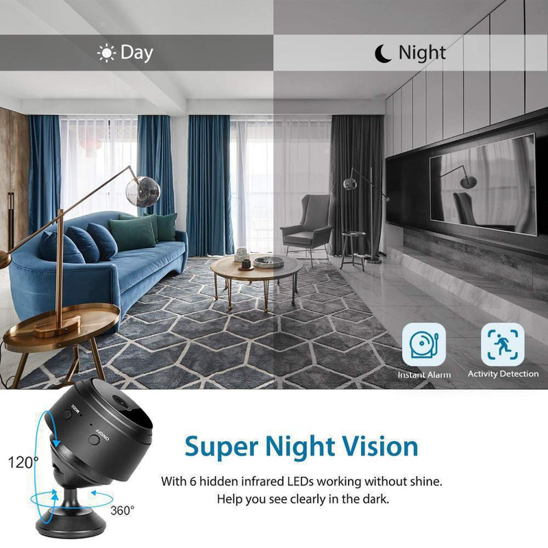 (1/2/4 szt.) 2023 Kamera Mini WiFi Szpieg Full HD 1080P Bezprzewodowa Ukryta Kamera Aktywowana Noktowizor Bezpieczeństwo Niania Kamera Nadzorcza Do Samochodu Dom Biuro_voghion.com