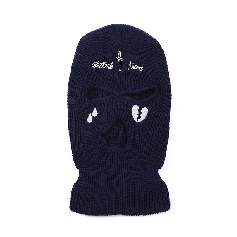 Berretto unisex in maglia a 3 fori - Cappello invernale in acrilico elasticizzato per uomo e donna - Protezione solare e scaldacollo - Sci, ciclismo, attività all'aperto_voghion.com