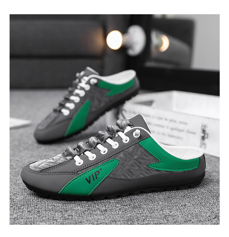 2023 Spring New Men's Shoes Korean Version Trendy All-match Casual Shoes Lazy slip-on semi-trailer shoes Doudou shoes men_voghion.com