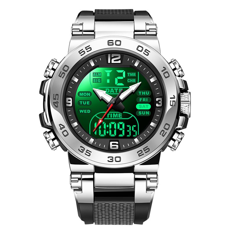 Herrenuhren Top-Marke Luxus Analog Digital Quarz Armbanduhr Für Männer Wasserdicht Dual Time Display Leuchtende Uhr Männer_voghion.com