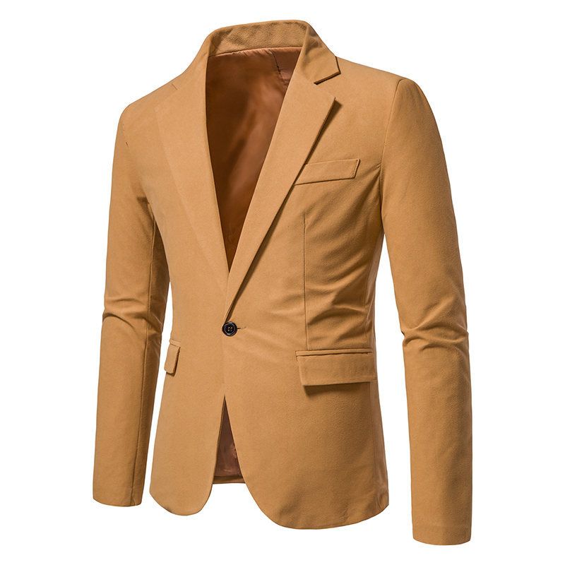 2024 Lente Nieuwe Trendy V-hals Suède Enkele Knoop Jas Pak Trouwjurk voor Mannen_voghion.com