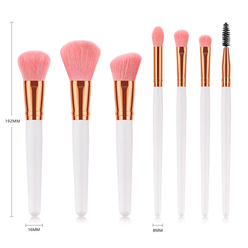 Set di pennelli per trucco da 7 pezzi, platino, lana imbottita, pennello per cipria, strumenti di bellezza _voghion.com