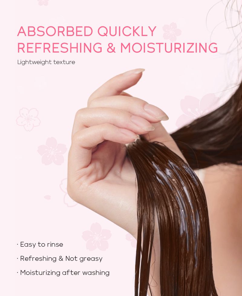 LAIKOU Sakura Conditioner 100ml Mëll Hoer Feuchtigkeitsspëtzen_voghion.com