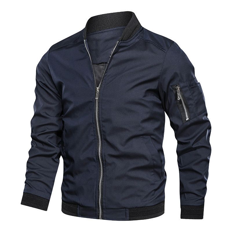 Straight European Size Spring Autumn Men's Baseball Coat Youth Slim Fit Flight Jacket Men_voghion.com