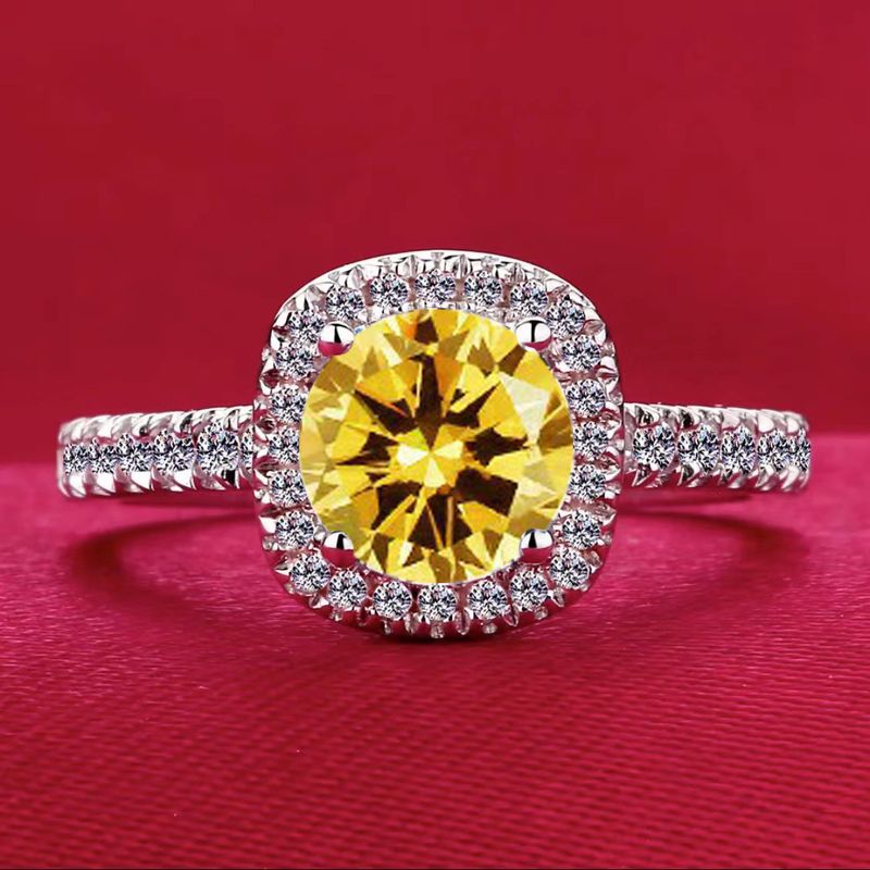 Explosive Ring, Female Eight Hearts And Eight Arrows Simulation Diamond Princess Square Bag Opening Sugar Cube Ring_voghion.com