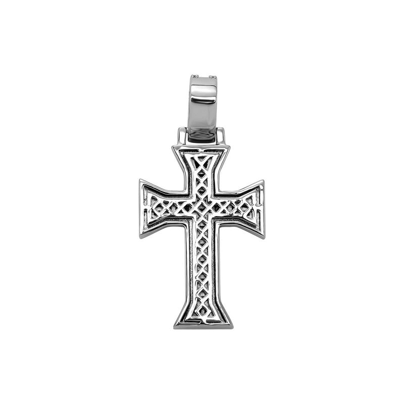 Collana con ciondolo a croce hip hop da uomo con zirconi cubici - Elegante catena in oro e argento per un look alla moda. Gioielli da uomo con diamanti quadrati a T._voghion.com
