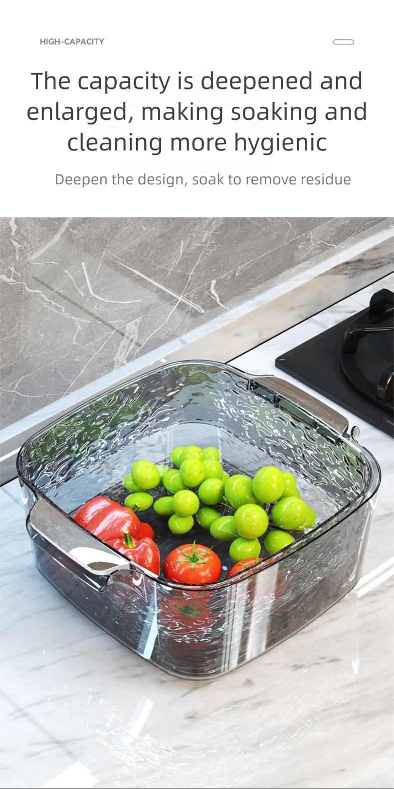 Doppellagiger Küchen-Gemüse-Reis-Obst-Aufbewahrungskorb aus Kunststoff mit Abtropf- und Waschfunktion_voghion.com