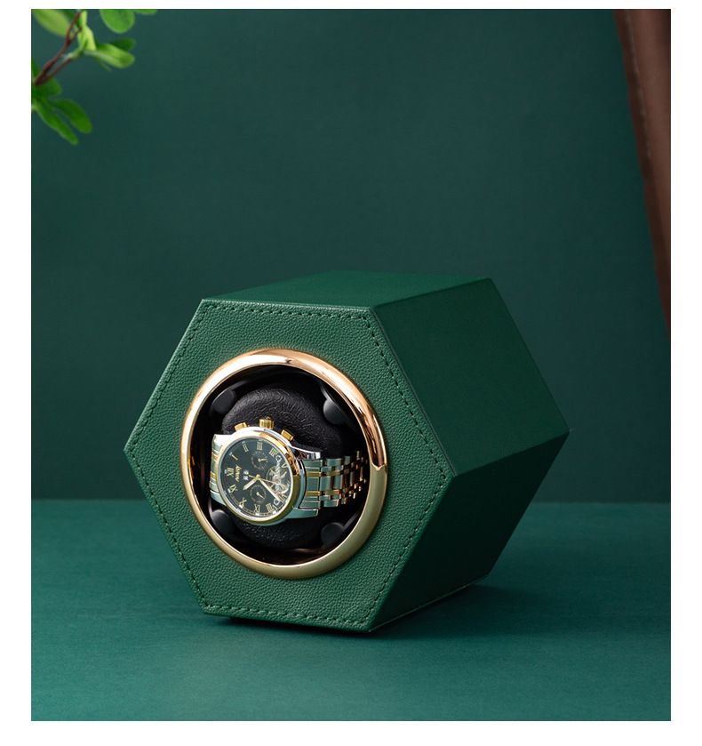 Mini caixa de relógio hexagonal de cabeça única, caixa de motor com duas velocidades ajustável, agitador de relógio_voghion.com