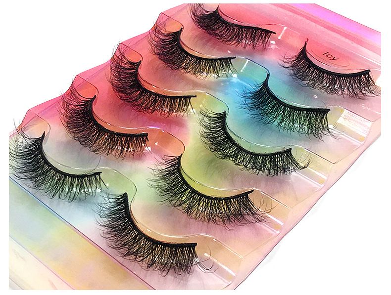 CMAYOME 5-Pairs Colored Faux Mink Eyelashes - Voluminous, Fluffy, Multi-Layered False Lashes For Dramatic & Natural Look_voghion.com