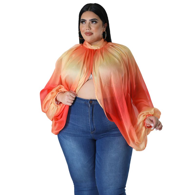 Damen-Oberteil in Übergröße, Übergröße, Damenbekleidung, Rundhalsausschnitt, offener Rücken, Chiffon-Schnüroberteil für Damen_voghion.com