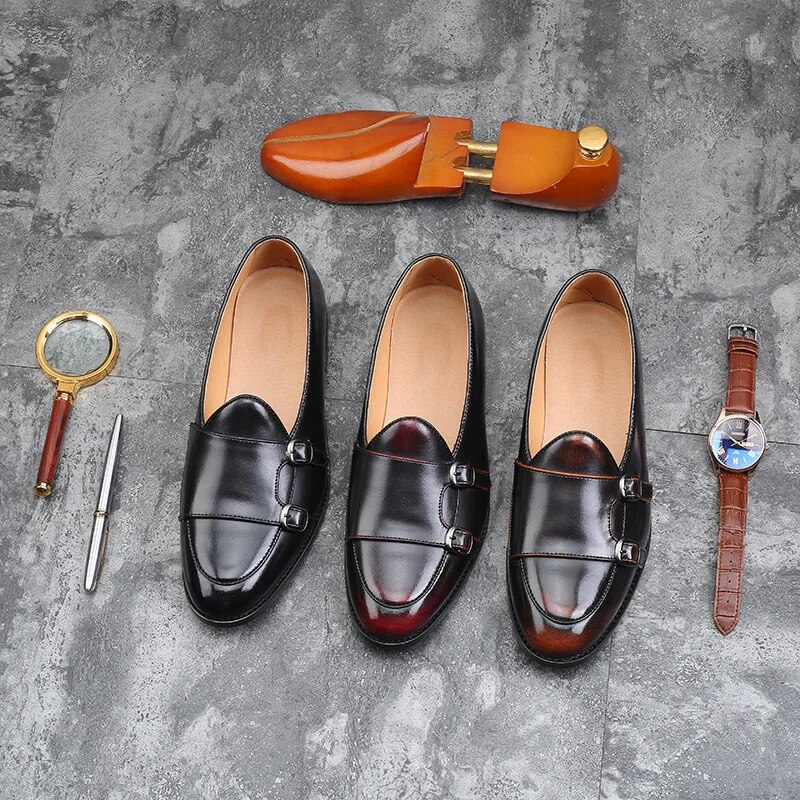 Herre Retro Patina Casual Skinnsko Trendy Spenne Fest Bryllupssko Herre Kjøresko Herre Mokkasiner Loafers EU Størrelser 37-48_voghion.com