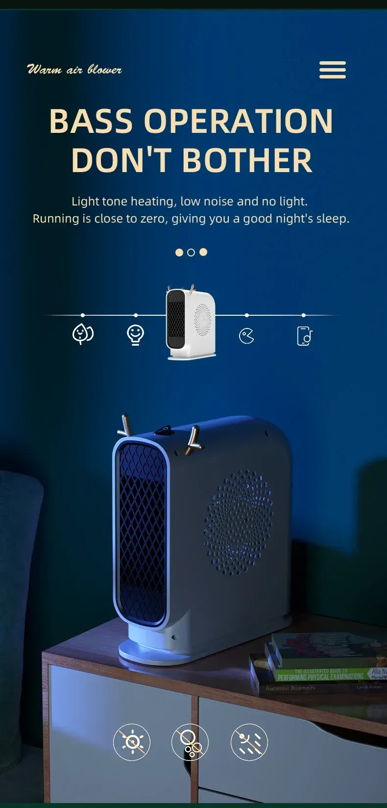 Tragbarer Mini-Elektroheizer, schnelles Aufheizen, energiesparendes Handwärmgerät, ideal für die Heizung im Wohnheim_voghion.com