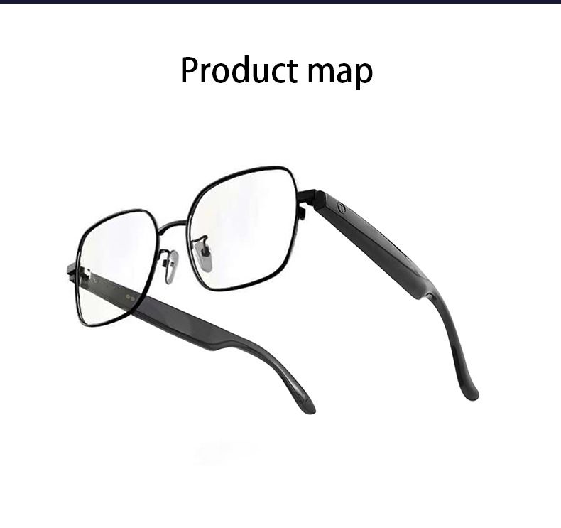 GS11 Smart Bluetooth Glasses - Retro Metal Dual Bridge Magnetic Charging Sunglasses With Photochromic Lenses, Touch Control_voghion.com