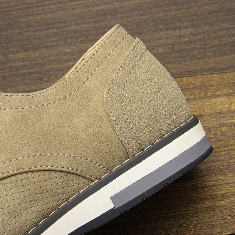 Herrenschuhe Große Herren Freizeitschuhe Modische leichte Herrenschuhe Farblich passende atmungsaktive Herren Lederschuhe_voghion.com