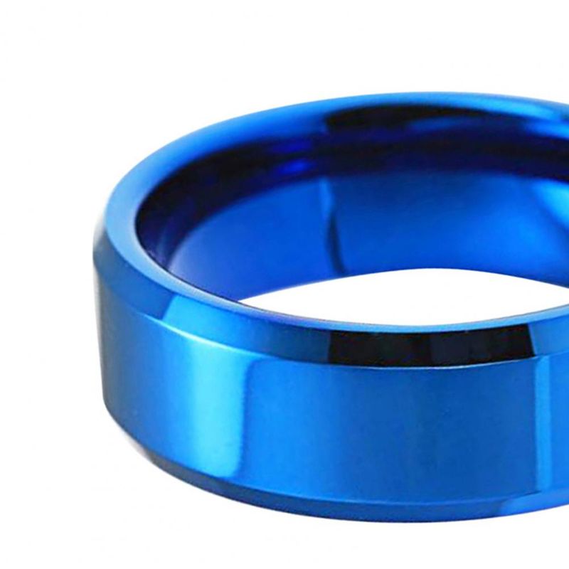 Vendita calda Uomo Argento Nero Acciaio Inossidabile Classico Colore Solido Metallo Bianco Matrimonio Fidanzamento Per Uomo Gioielli Anello Fascia_voghion.com