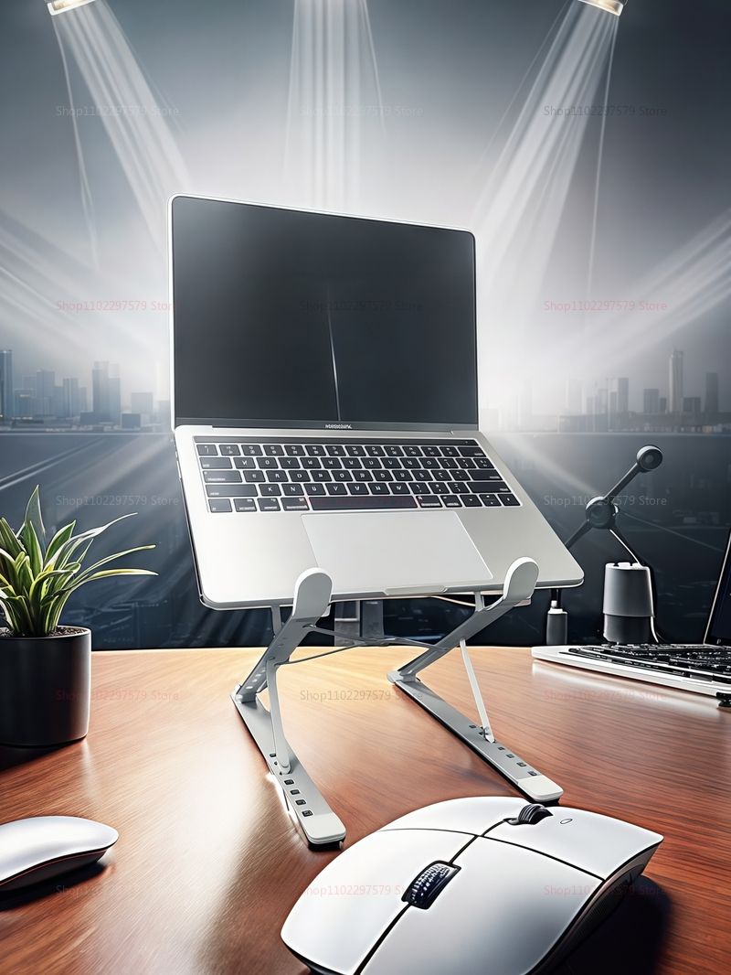 Nuovo supporto ergonomico per laptop, portatile, pieghevole, in lega di alluminio, per computer, accessori per ufficio_voghion.com